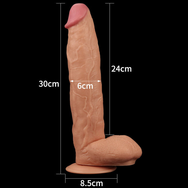 Lovetoy King Sized 11" Realistic Dildo - Flesh