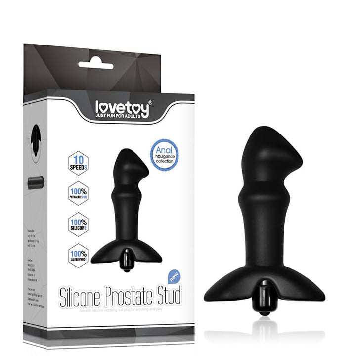 Lovetoy Anal Silicone Vibrating Prostate Stud - Black