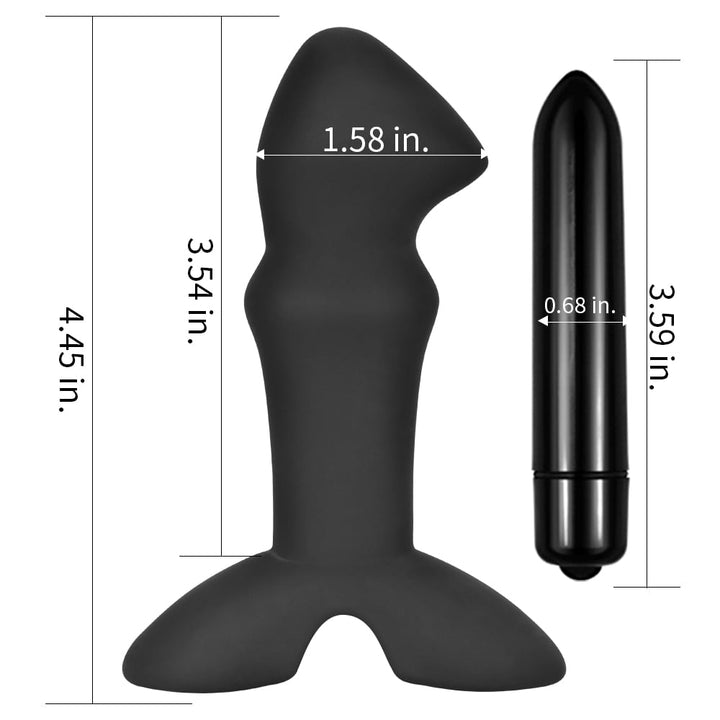 Lovetoy Anal Silicone Vibrating Prostate Stud - Black