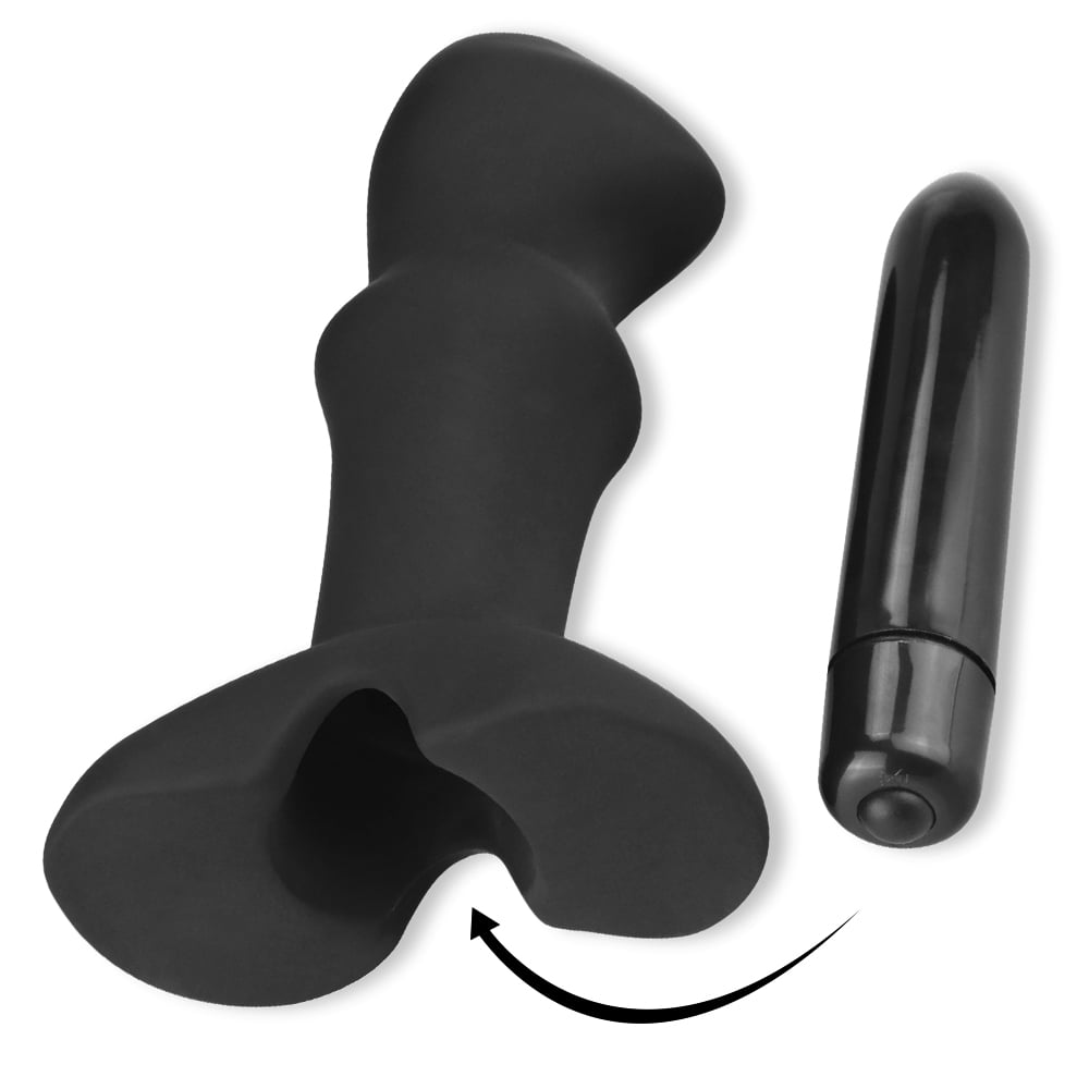 Lovetoy Anal Silicone Vibrating Prostate Stud - Black