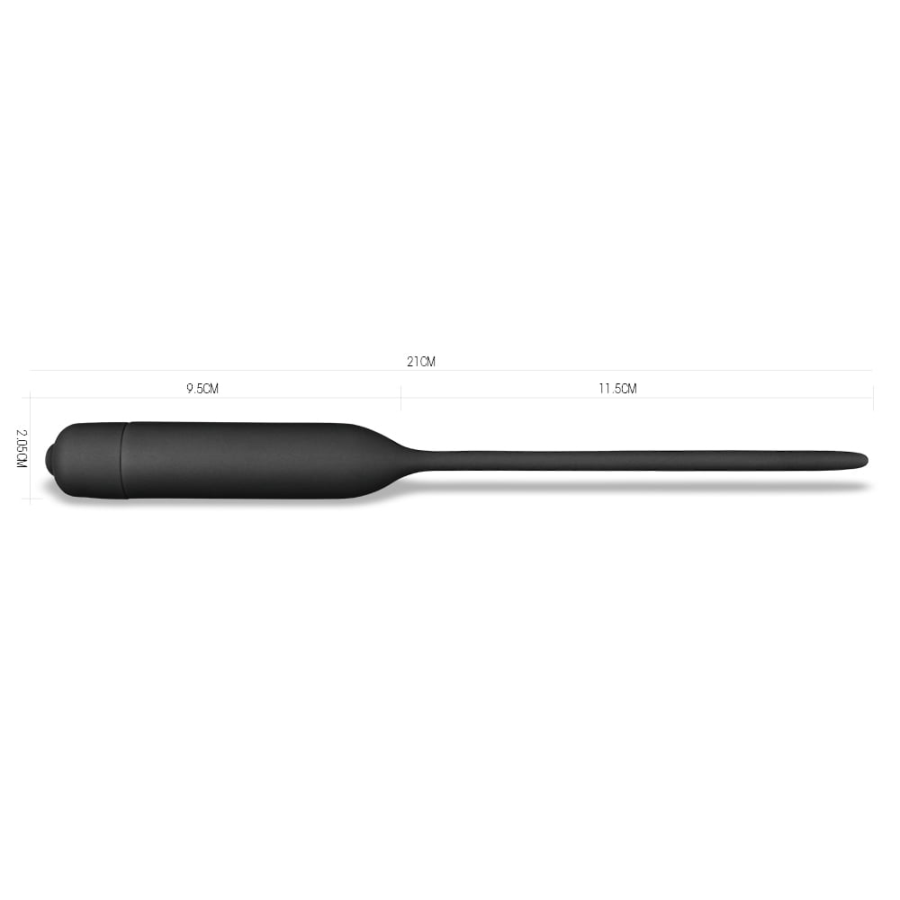 Lovetoy Silicone Vibrating Urethral Dilator - Black