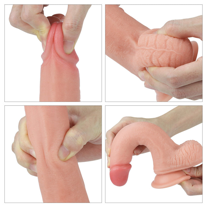 Lovetoy Nature Cock Dual Layered Silicone 8" Dildo - Flesh