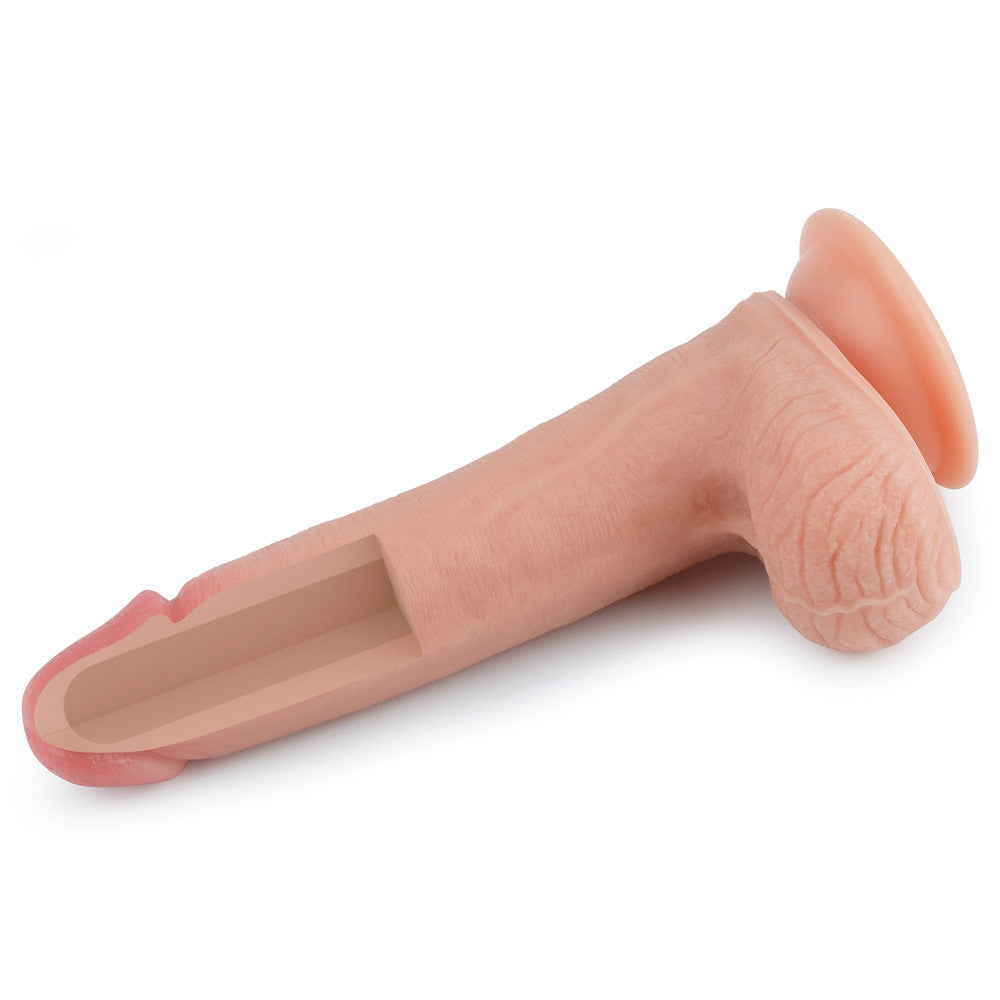 Lovetoy Nature Cock Dual Layered Silicone 8" Dildo - Flesh