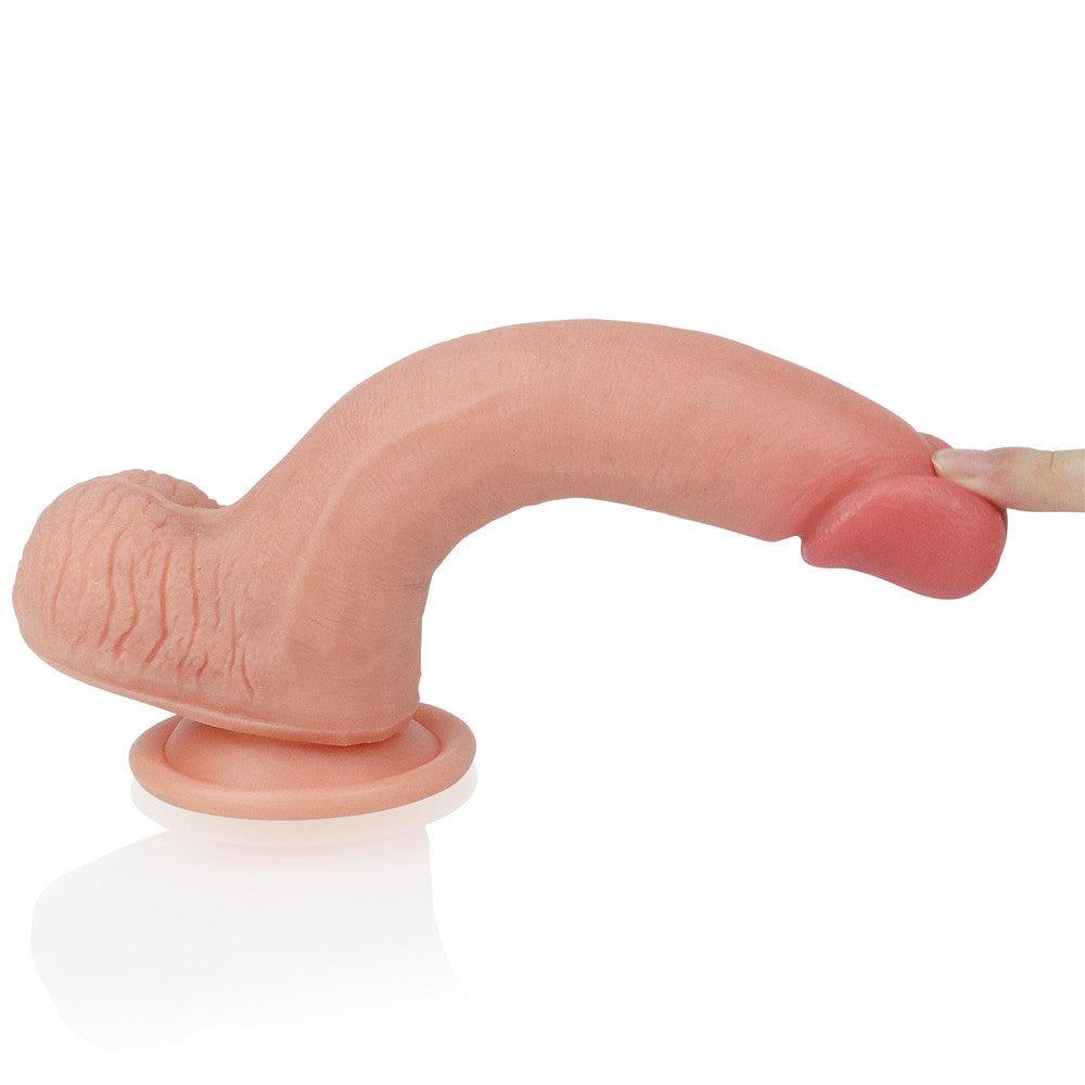 Lovetoy Nature Cock Dual Layered Silicone 8" Dildo - Flesh