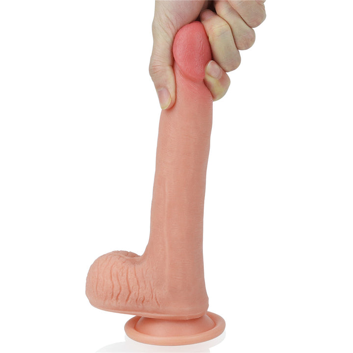 Lovetoy Nature Cock Dual Layered Silicone 8" Dildo - Flesh