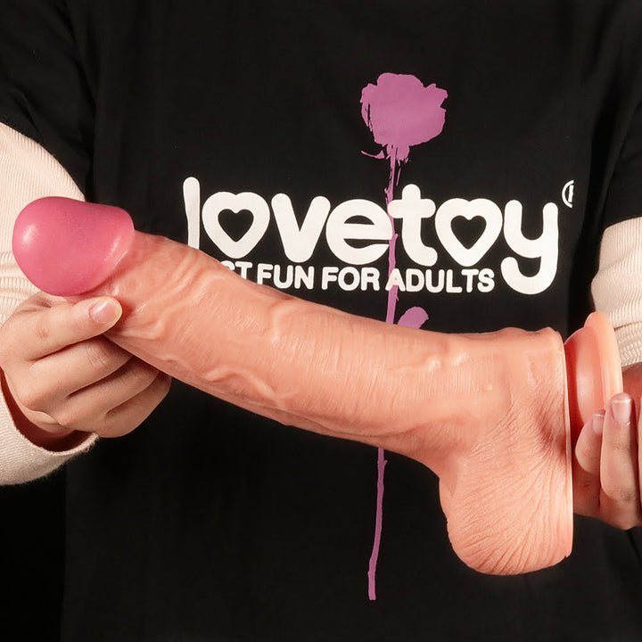 Lovetoy Nature Cock King Sized Dual Layered Silicone 10" Realistic Dildo