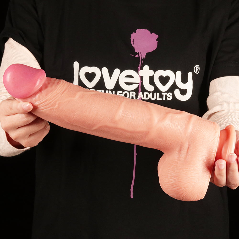 Lovetoy Nature Cock 12"King Sized Dual Layered Silicone Dildo