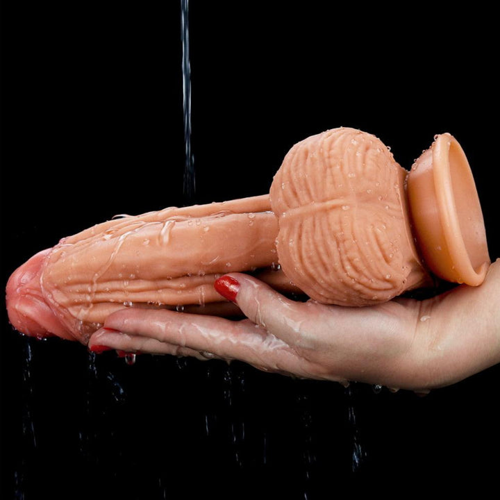 Lovetoy Dual Layered Silicone 10" Thick Realistic Dildo Suction Cup
