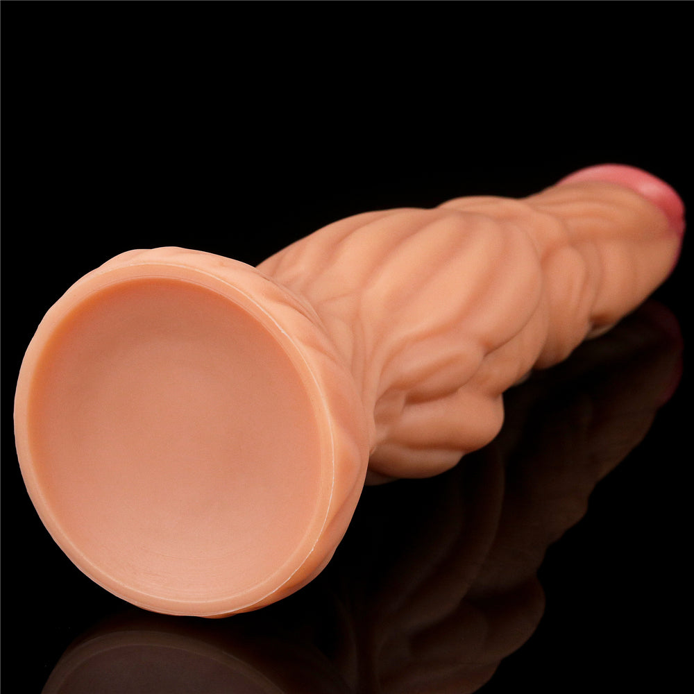 Lovetoy 9.5" Nature Cock Dual Layered Silicone Dildo - Flesh