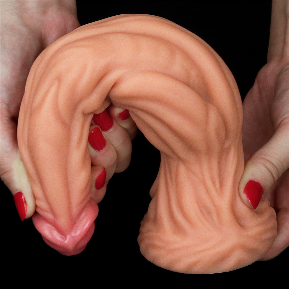 Lovetoy 9.5" Nature Cock Dual Layered Silicone Dildo - Flesh