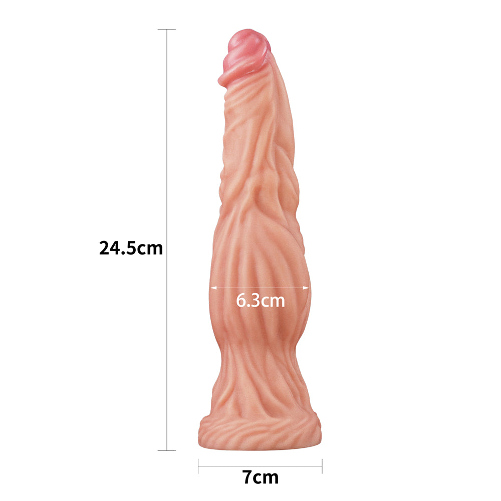 Lovetoy 9.5" Nature Cock Dual Layered Silicone Dildo - Flesh