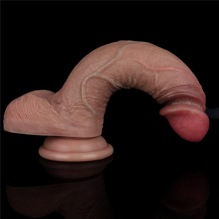 Lovetoy Nature Cock Dual Layered Silicone 7.5" Dildo - Brown