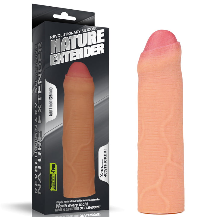 Nature Extender 1'' Silicone Penis Uncut Sleeve