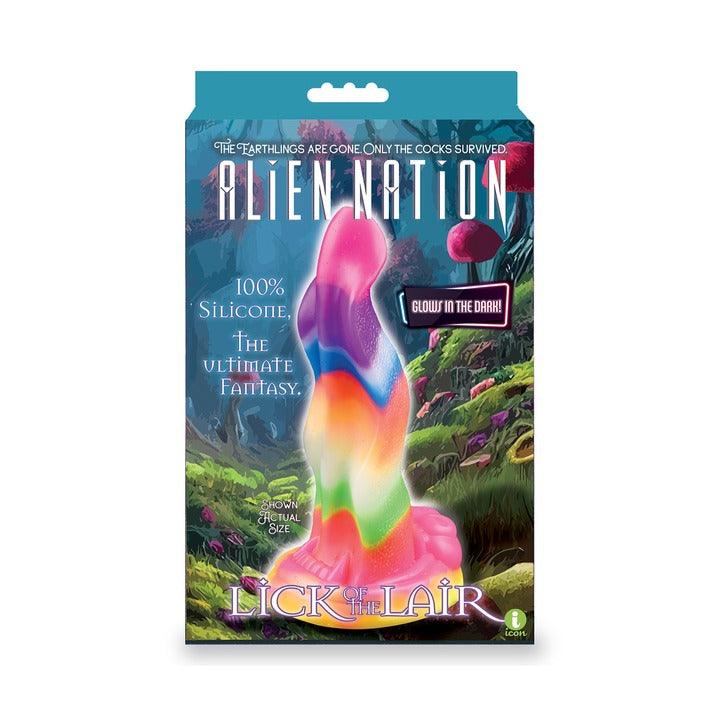 Icon Brands AlienNation Silicone Lick Of The Lair Tongue Dildo - Glow In The Dark
