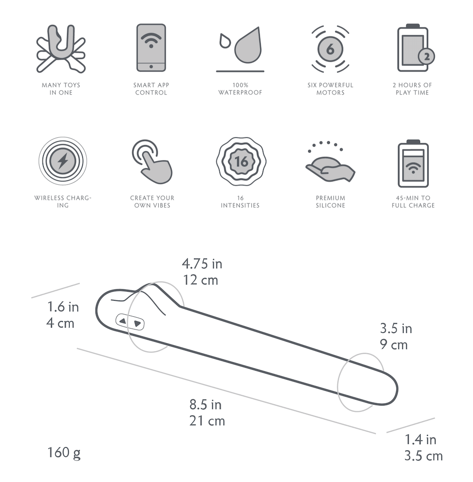Mystery Vibe Crescendo Flexible App Control Unisex Vibrator
