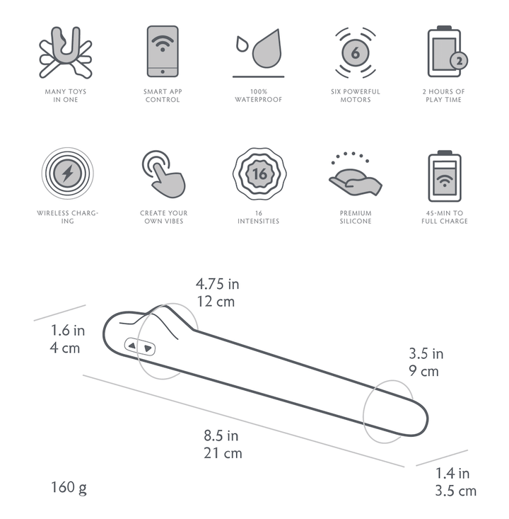 Mystery Vibe Crescendo Flexible App Control Unisex Vibrator