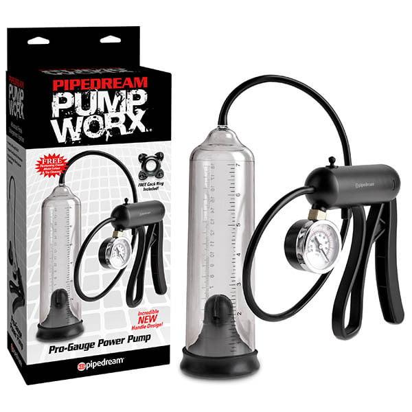 Pipedream Pump Worx Pro-Gauge Power Cock Pump - Black & Clear