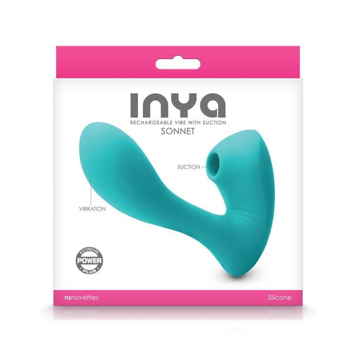 NS Novelties INYA Sonnet Rechargeable Vibe with Clitoral Suction - Teal