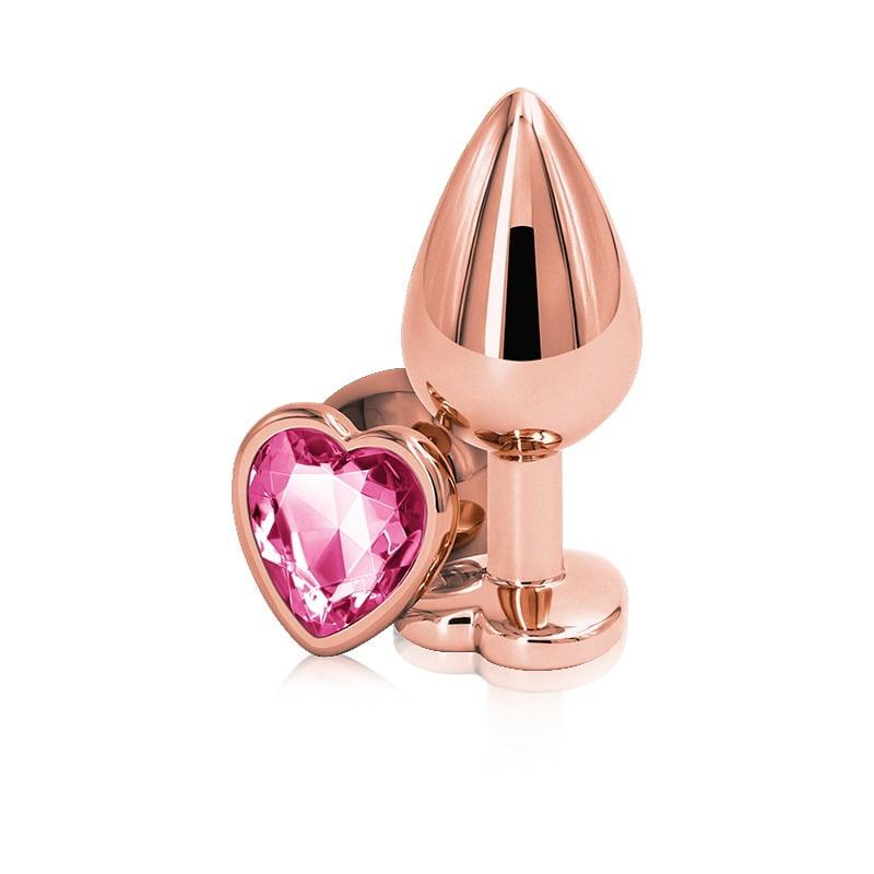 NS Novelties Rear Assets Rose Gold Heart Jewelled Butt Plug - Medium