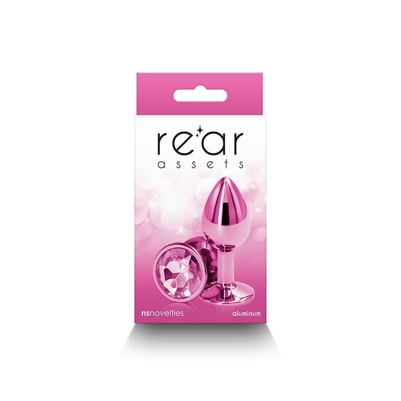 NS Novelties Rear Assets Round Jewelled Butt Plug - Small - Pink