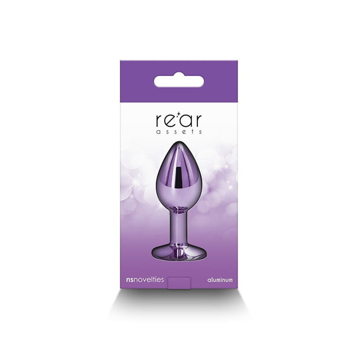 NS Novelties Rear Assets Round Jewelled Butt Plug - Small - Purple