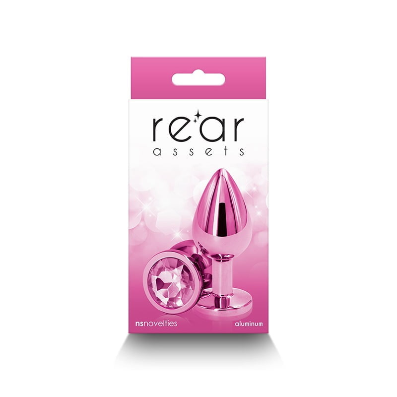 NS Novelties Rear Assets Round Jewelled Butt Plug - Medium - Pink