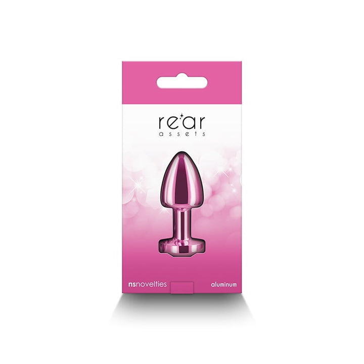 NS Novelties Rear Assets Round Jewelled Butt Plug - Petite - Pink