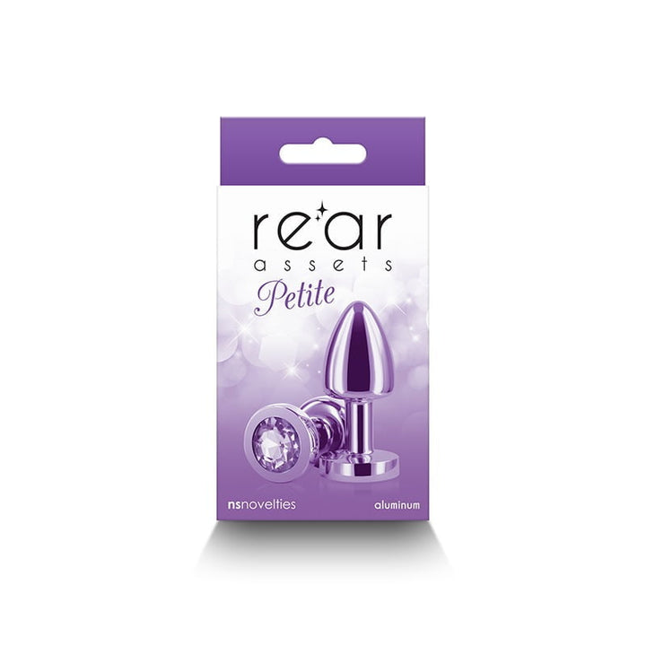 NS Novelties Rear Assets Round Jewelled Butt Plug - Petite - Purple