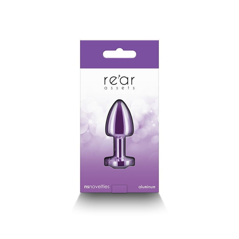 NS Novelties Rear Assets Round Jewelled Butt Plug - Petite - Purple