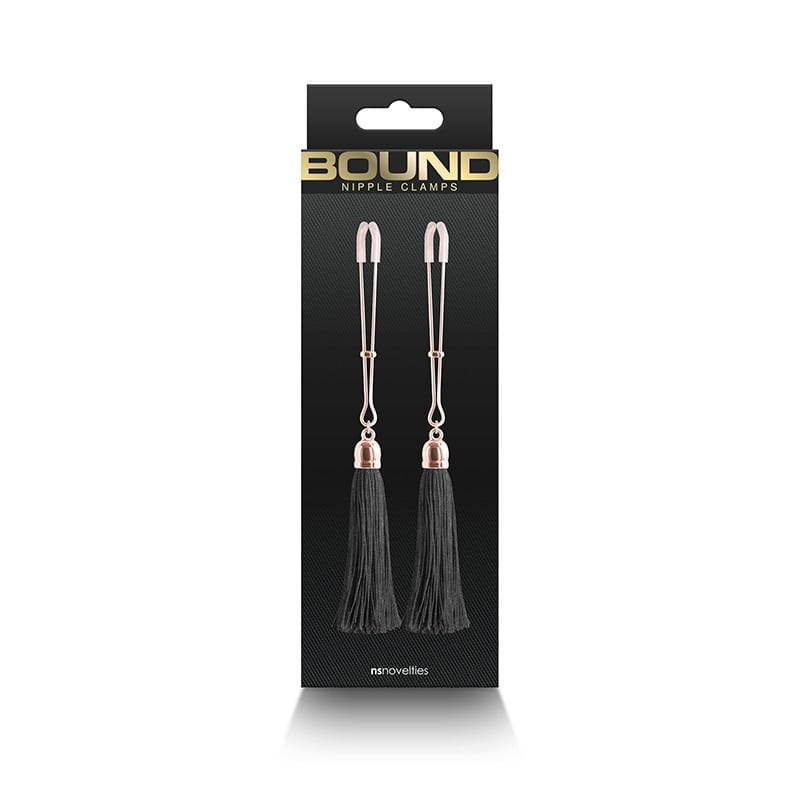 NS Novelties T1 Bound Nipple Clamps - Rose Gold & Black