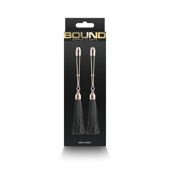 NS Novelties T1 Bound Nipple Clamps - Rose Gold & Black