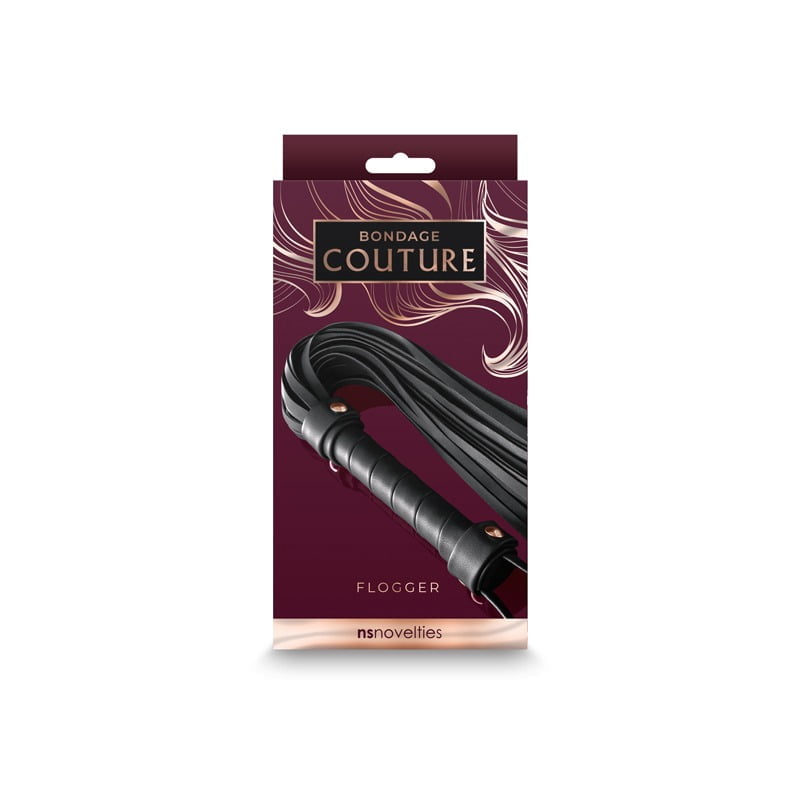 NS Novelties Bondage Couture Flogger - Black