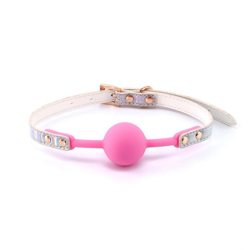 NS Novelties Cosmo Bondage Ball Gag - Pink & Holographic