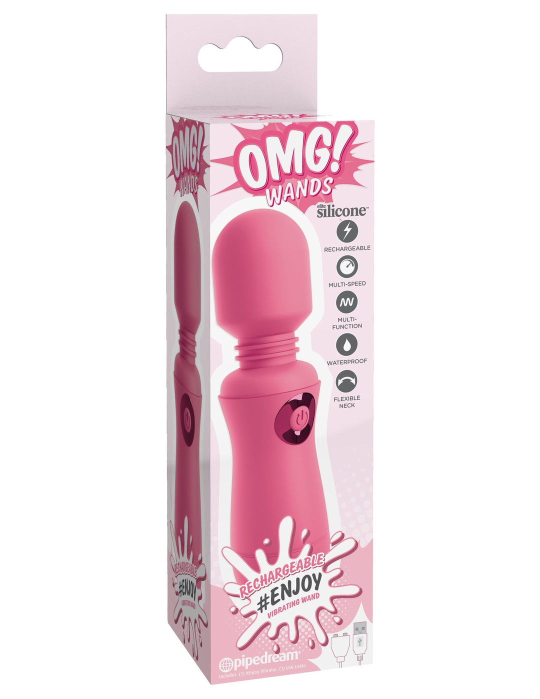 Pipedream OMG! Wands Rechargeable #ENJOY Vibrating Wand