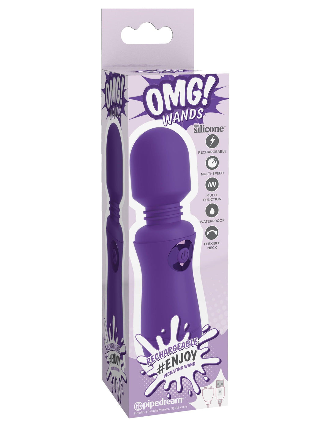 Pipedream OMG! Wands Rechargeable #ENJOY Vibrating Wand