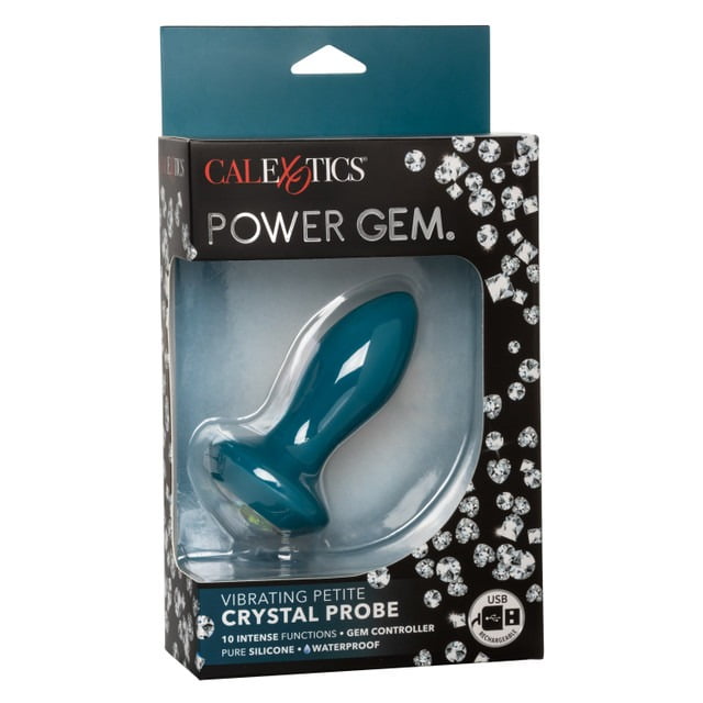 CalExotics Power Gem Vibrating Crystal Anal Probe Petite - Blue