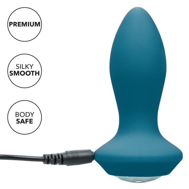 CalExotics Power Gem Vibrating Crystal Anal Probe Petite - Blue