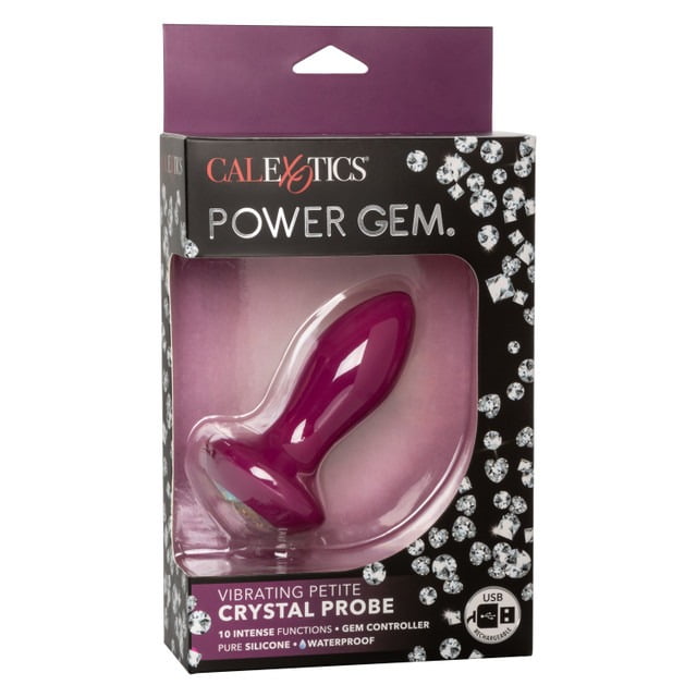 CalExotics Power Gem Vibrating Crystal Anal Probe Petite - Purple