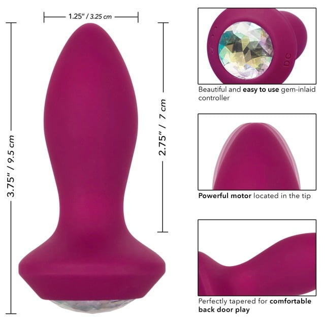 CalExotics Power Gem Vibrating Crystal Anal Probe Petite - Purple