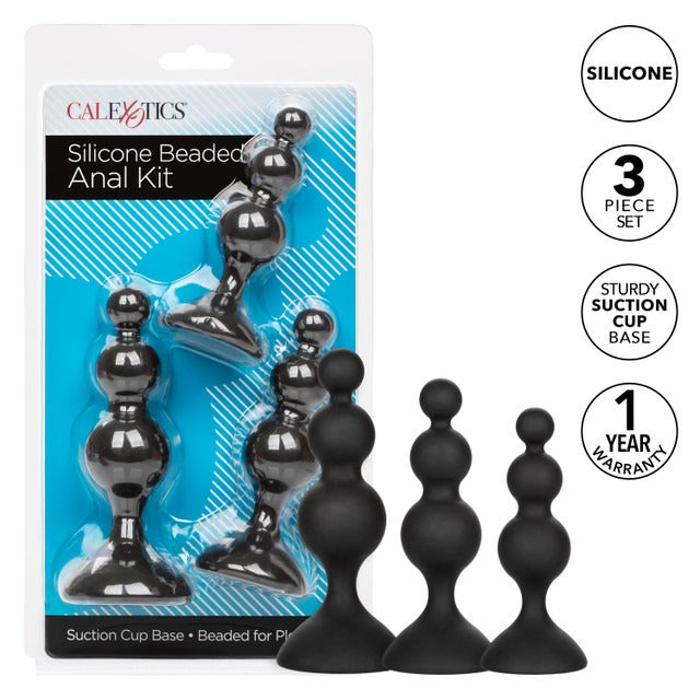 Calexotics Silicone Beaded Anal Kit - Black