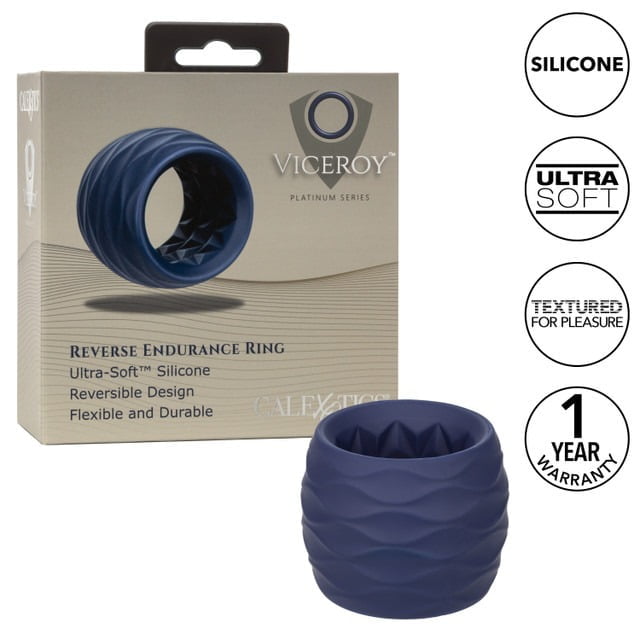 CalExotics Viceroy Reverse Endurance Cock Ring - Blue