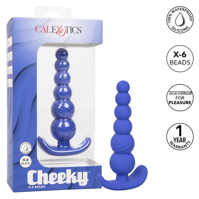 CalExotics Cheeky X-6 Anal Beads - Blue