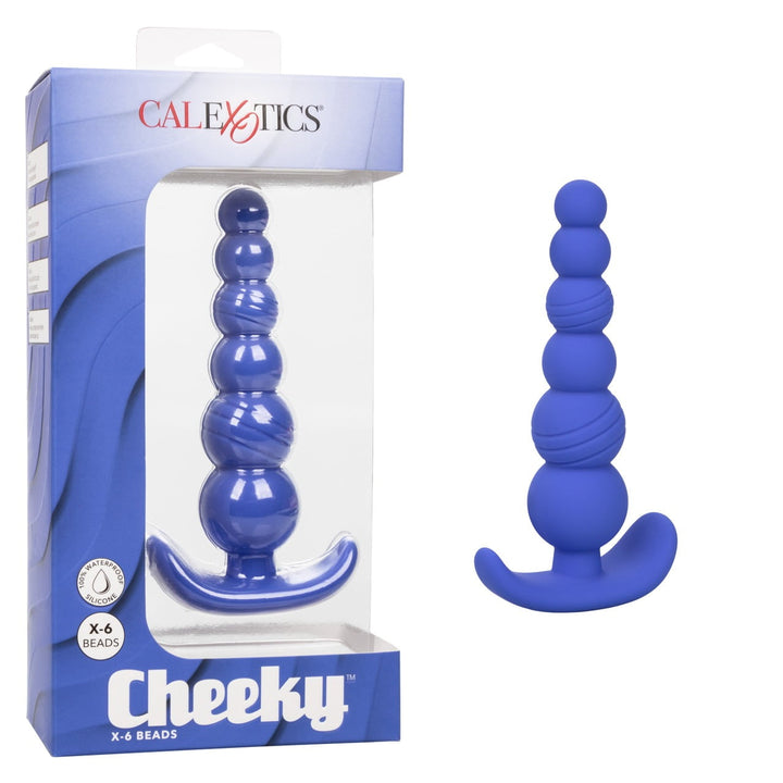 CalExotics Cheeky X-6 Anal Beads - Blue