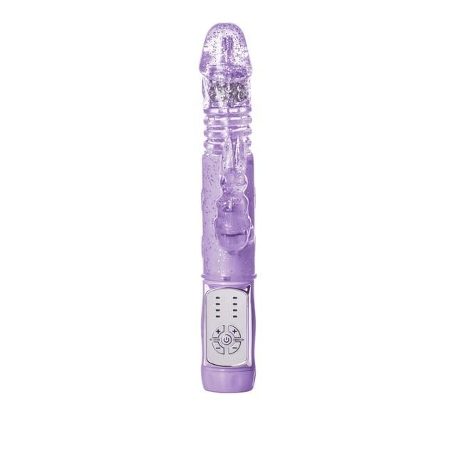 CalExotics Jack Rabbit Petite Thrusting Vibrator - Glitter Purple