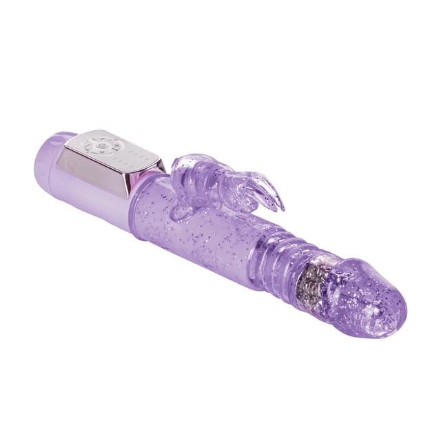 CalExotics Jack Rabbit Petite Thrusting Vibrator - Glitter Purple