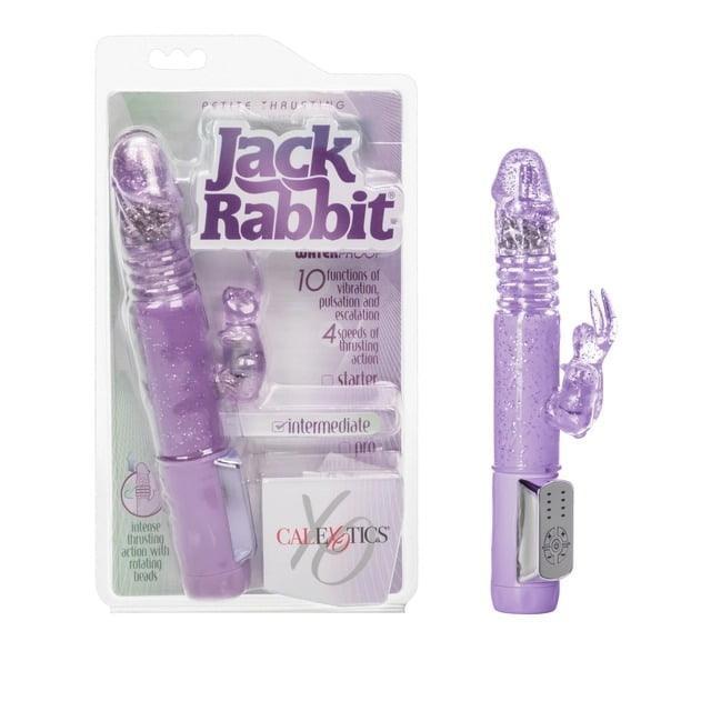 CalExotics Jack Rabbit Petite Thrusting Vibrator - Glitter Purple