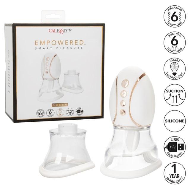 CalExotics Empowered Queen Pleasure Clitoral Suction Massager - White