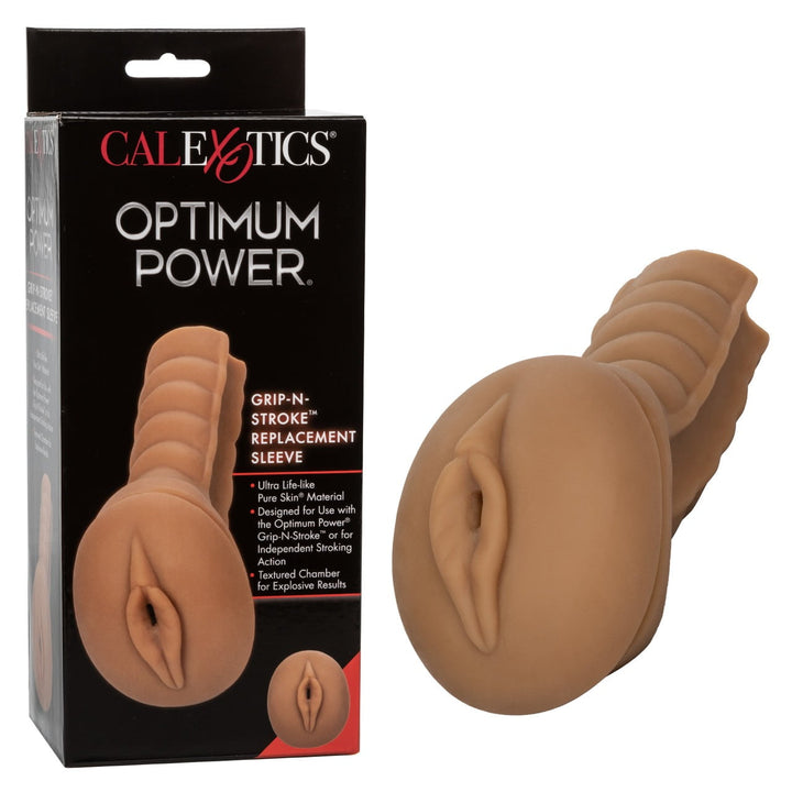 Optimum Power Grip-N-Stroke Replacement Sleeve - Brown