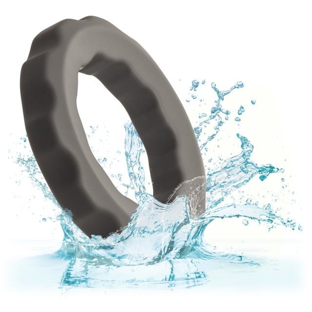 CalExotics Alpha Liquid Silicone Erect Cock Ring - Grey