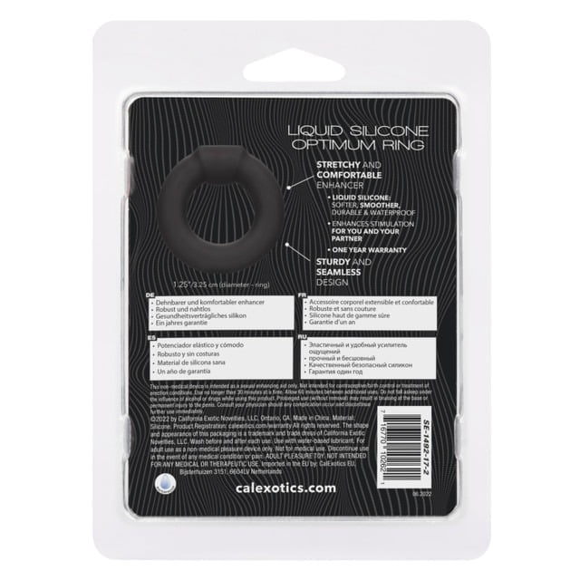 CalExotics Alpha Liquid Silicone Optimum Cock Ring - Black